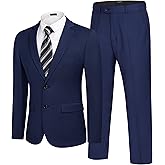 COOFANDY Men's 2 Piece Suits Classic Fit 2 Button Dress Suits Tuxedo Jacket Blazer for Wedding Business Dinner Prom