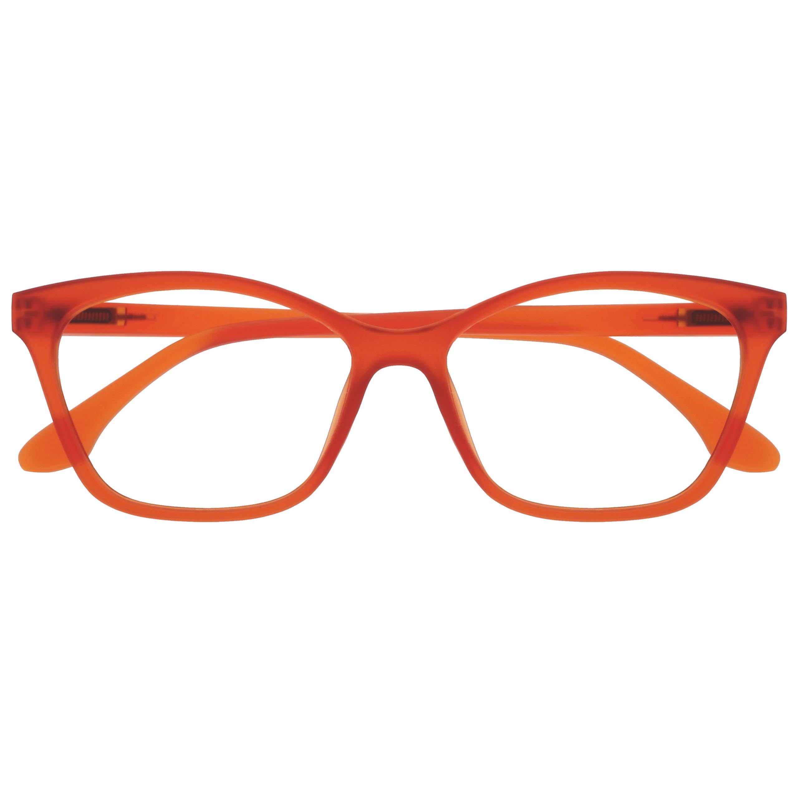 OPULIZE KAT Reading Glasses - Cat-Eye Frame - Matt Orange - Men & Women - Spring Hinges - R59-G - +2.00