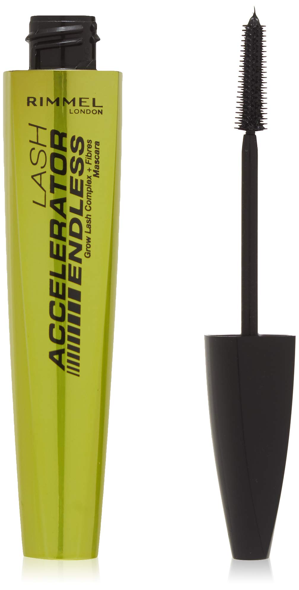 Photo 1 of Rimmel London Lash Accelerator Endless Volume Mascara, Micro-Fiber Formula, No Clumps, Grow-Lash Complex, 003, Extreme Black, 0.33 oz