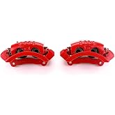 PowerStop Rear Red Powder Coated Brake Caliper Pair for Dodge Ram 1500 2006-08 |Ram 2500 2003-08 |Ram 3500 2003-08 - High-Temp Brake Caliper Upgrade, S4894