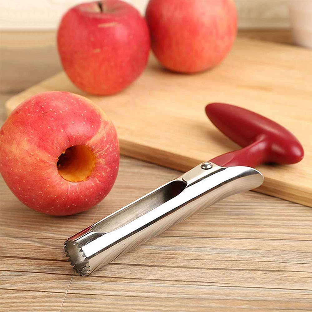 Akiro Apple Corer Stainless Steel Kitchen Gadget Tool Fruit Seeder Core Remover Fruit Vegetable Tools Apple Pear Corer Easy Twist Fruits Tools Core Seed Remover Fruit Vegetable Tools Kitchen Utensils