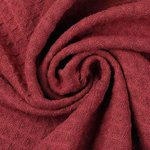 Lifaith Microfiber Thick Waffle Weave Kitchen Towels Dish Cloth 3 Pack 16inch X 19inch Red