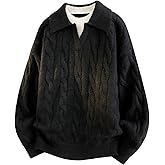 Vamtac Men’s Relaxed Oversized Knit Sweater, Casual Loose Fit Pullover, Soft Cozy Fall Winter Knitwear