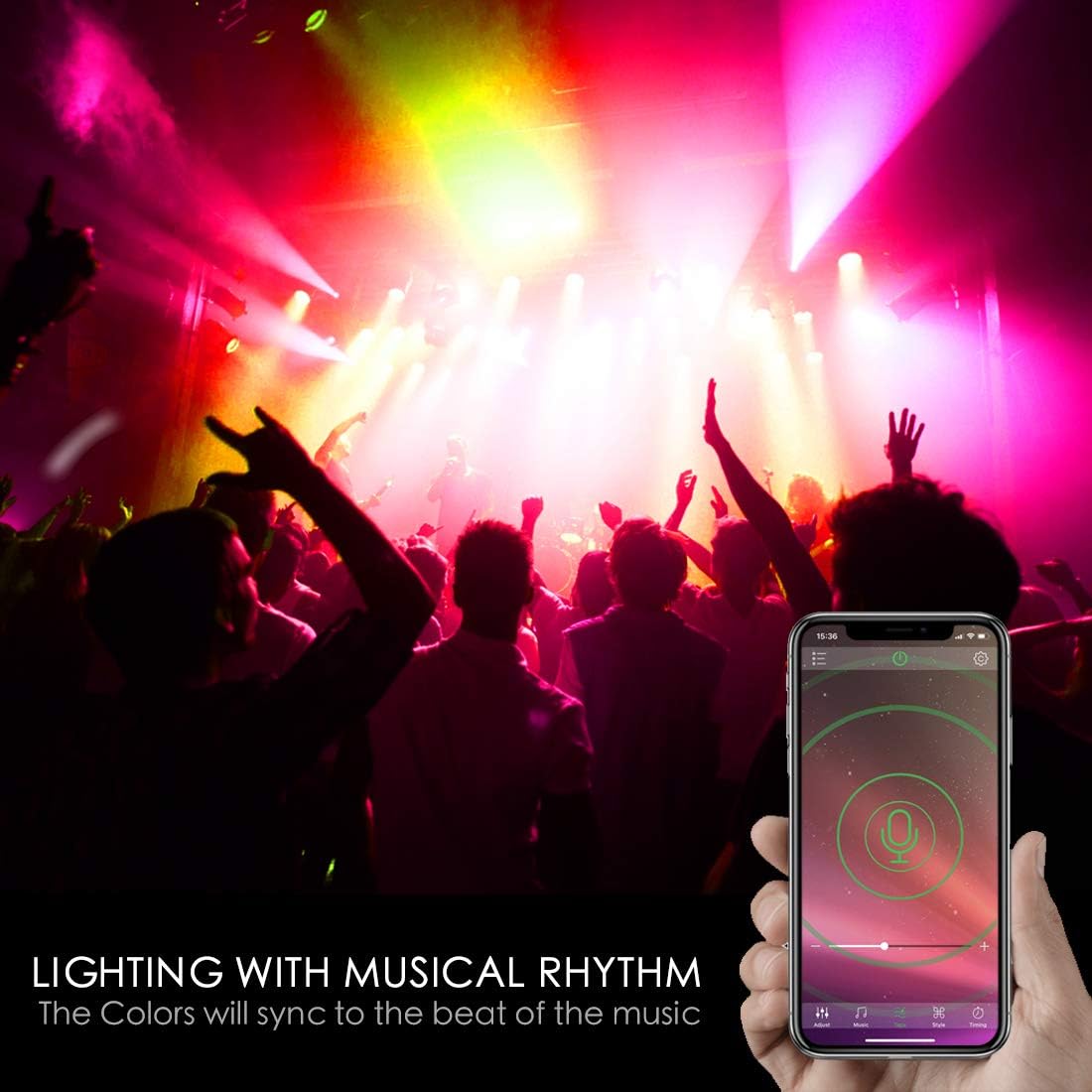 LED Flood Light 100W Equivalent RGB Color Changing, Outdoor Bluetooth Smart Floodlights RGBW 2700K Warm White & 16 Million Colors, 20 Modes, Grouping, Timing, IP66 Waterproof (2 Pack) - - 