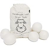 Wool Dryer Balls XL 6-Pack - 100% Pure New Zealand Wool, Ecoigy Natural Fabric Softener, Reduces Wrinkles & Drying Time, Idea
