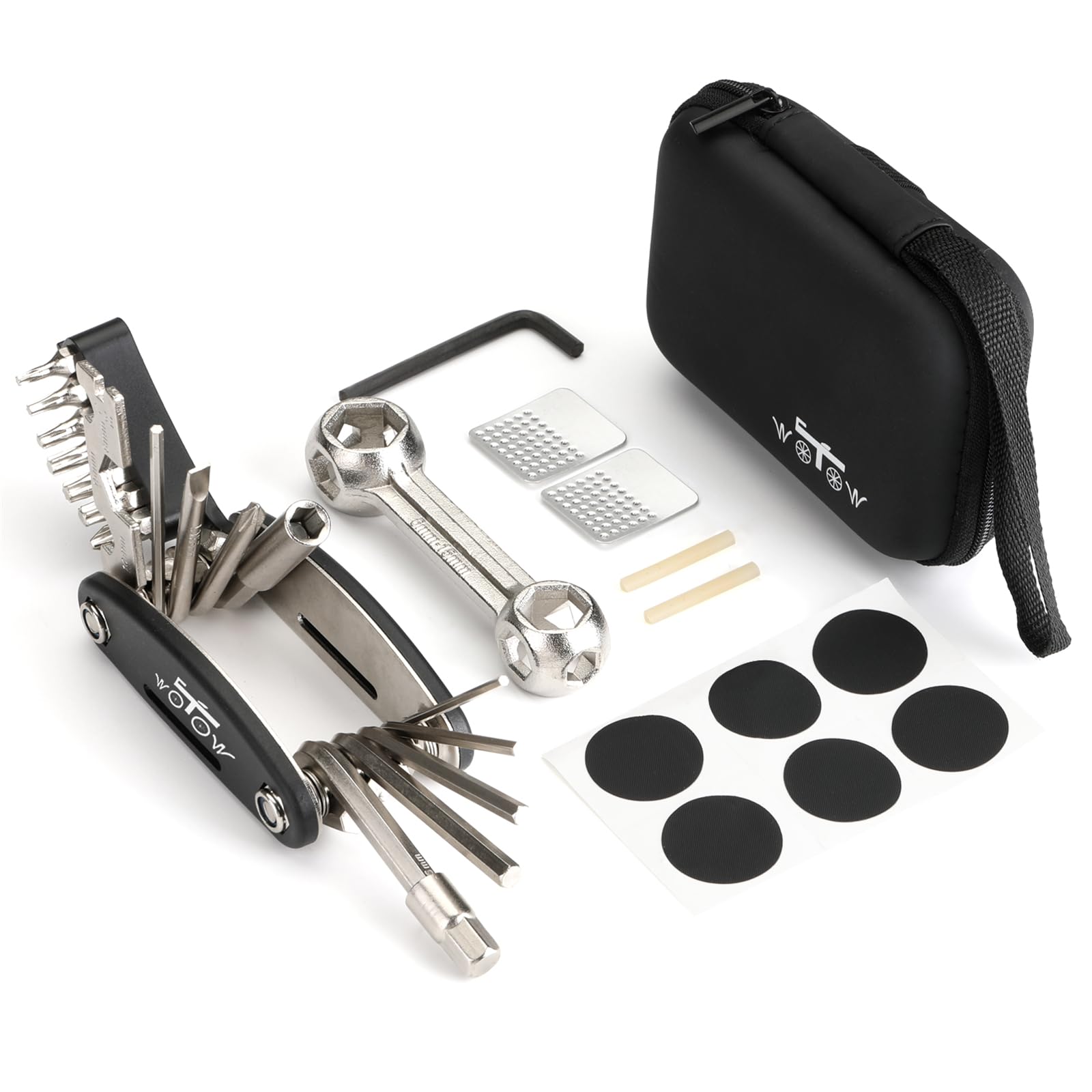 Photo 1 of WOTOW Bike Repair Tool Kit - 21 in 1 Bicycle Multitool with Bone Wrench Portable Mountain Bike Tool Kit Riding Emergency Maintenance, Hex Key Wrench & Bike Tube Patch Kit & Tire Lever (21 in 1+Bone)
