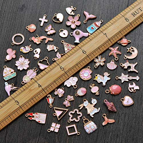 YUEAON 50pcs Enamel Charms for Jewelry Making Supplies Earring