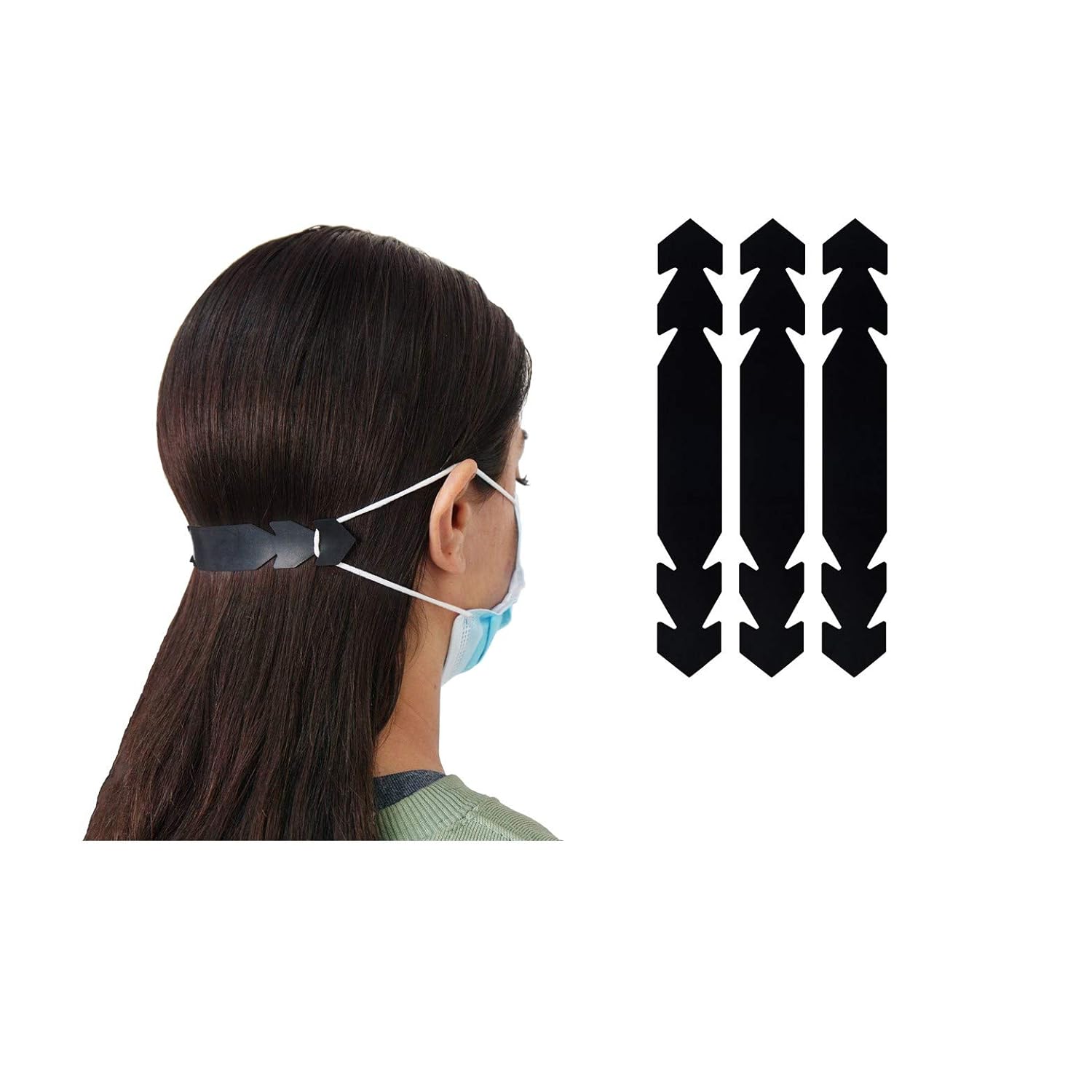 3x Silicone Face Mask Clips UK, Straps, Hooks, Adjustable Face Mask Ear