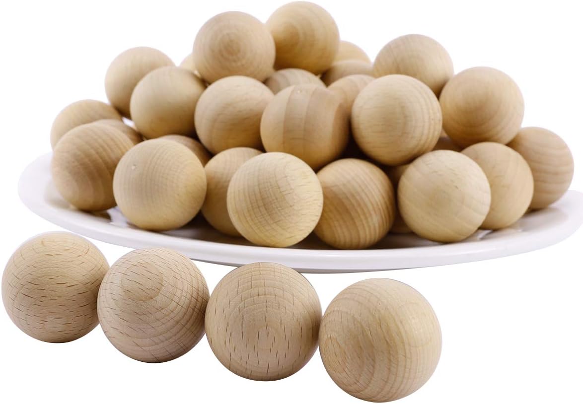 Surepromise Lot de 50 boules en bois non traité sans trous pour travaux