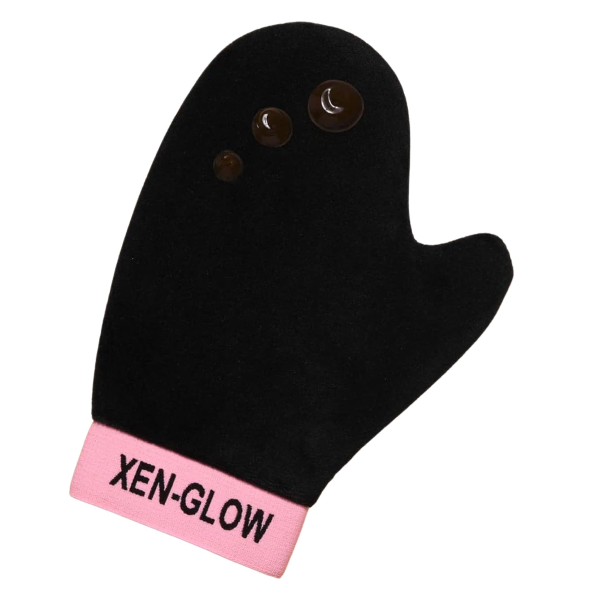 XEN-GLOW Self Tanning Mitt Applicator with Elastic Wrist for Face & Body - Ultra Soft Velvet Self Tanner Mitt with Thumb for Streak Free & Even Fake Tan Coverage - Waterproof Tanning Glove - Black