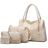FiveloveTwo Women PU Ladies Handbag Purse Tote Satchel Shoulder Bag Tassel Print Top Handle Bag Clutch Card Holder