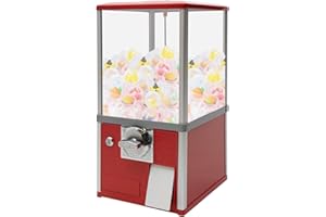 GRFCEVUE 25-Cent Capsule Vending Machine, Commercial Large Capacity Gumball Machine Capsule Toys Vending Dispenser Vending Machine Classic Bubble Candy Dispenser for Game Stores, Retail Stores (Red)