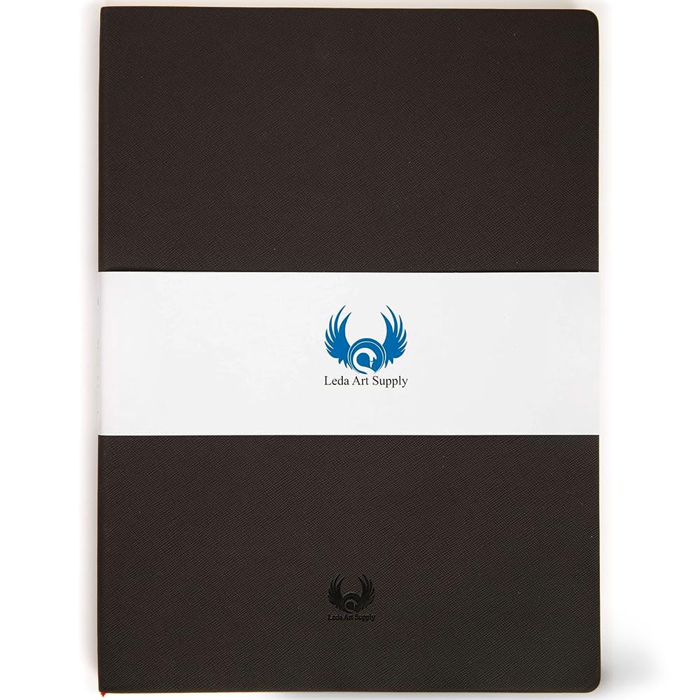 Leda Art Supply Large Sketchbook 160 Pages Softbound Cover Sketchbook for Artists - Drawing Notebook for All, Leather Sketchbook Ideal for Ink, Water Color, Pen, Pencils | 7 x 10 inch Art Journal