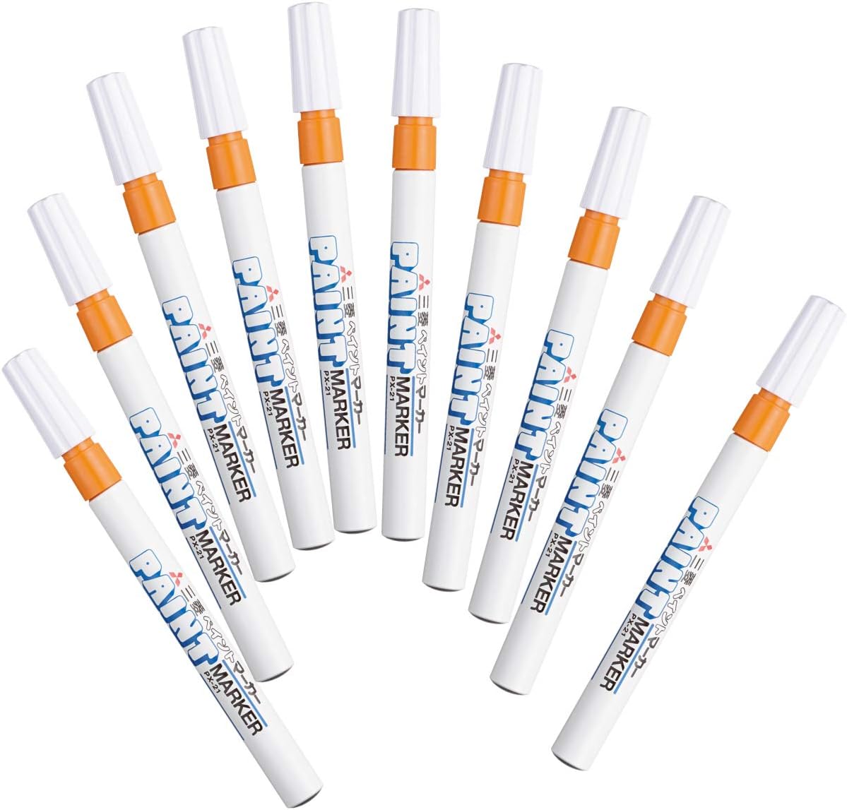 Amazon 三菱鉛筆 ペイントマーカー 細字 橙 10本 Px21 4 文房具 オフィス用品 文房具 オフィス用品