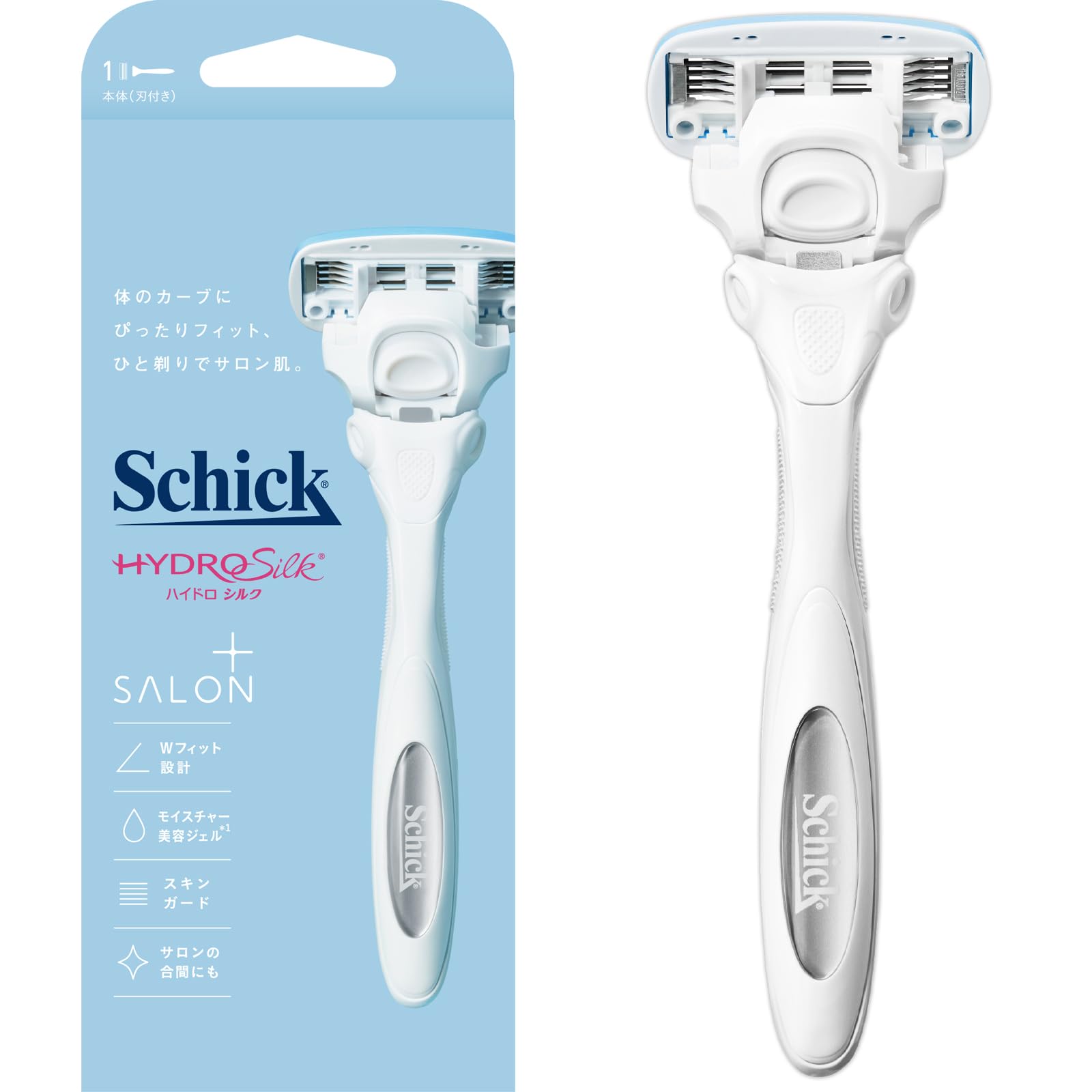 Schick(シック) シック ハイドロシルク サロンプラス ホルダー (刃付き) 女性用 カミソリ スキンガード ホワイト 1個 (x 1)商品画像