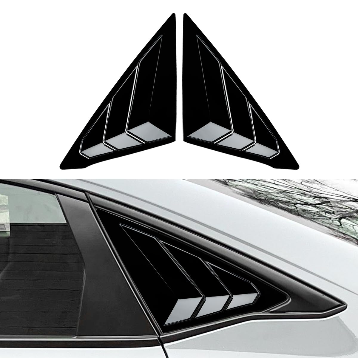 Photo 1 of DLOVEG Rear Side Window Louvers Compatible for 2022 2023 2024 2025 2026 Honda Civic Sedan Accesories for 11th Gen Civic Sedan Sport Style Air Vent Cover