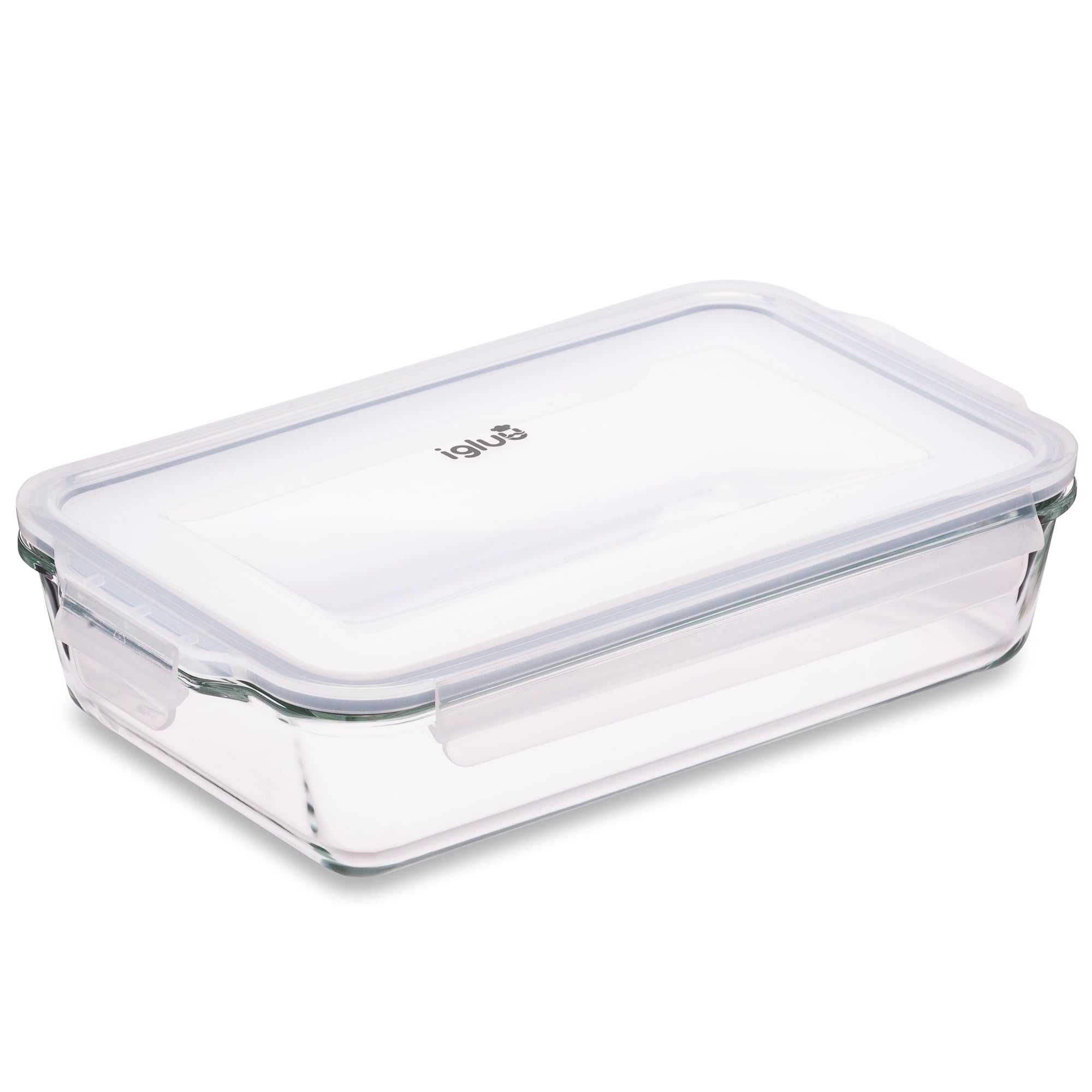 Igluu Meal Prep Glass Lasagne Dish with Lid – Airtight & BPA-Free – Oven, Microwave and Freezer Safe – 2.2L – Durable Borosilicate Glass