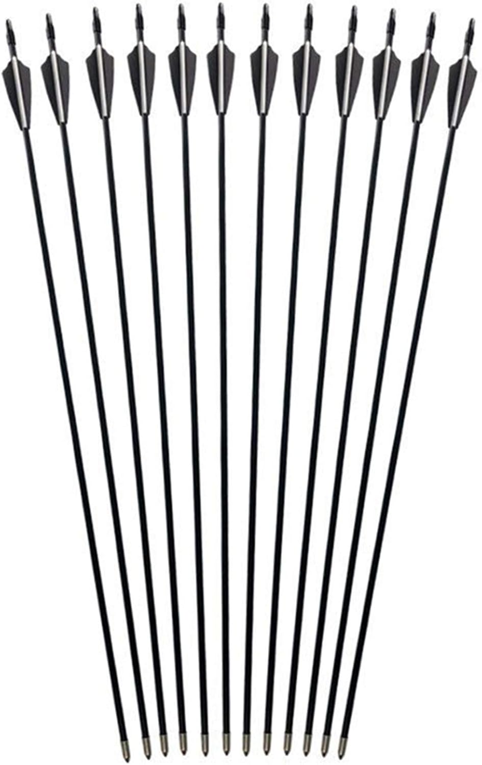 GPP 28" Fiberglass Archery Target Arrows - Practice Arrow or Youth Arrow for Recurve Bow - 12 Pack, Black Vanes : Sports & Outdoors