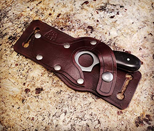 Skinning Knife and Quickdraw Holster - Fixed blade with handmade leather sheath