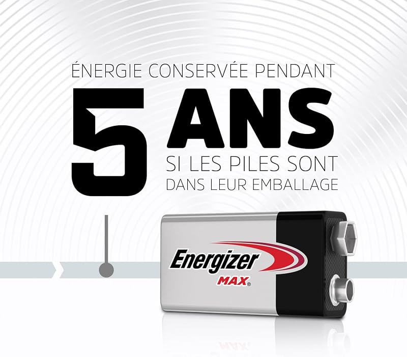 Max Pile 9V (Lot de 3), Alcaline, Énergie Longue durée
