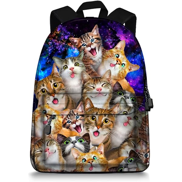 Lindo Gatito Gato Con Mariposa Mochilas De Viaje Portátil Mochila Mochila Escolar Libro Bolsa Para Hombres, Mujeres, Adolescentes Y Niños, Doodle Pet Dog, Tamaño único, Mochilas Daypack