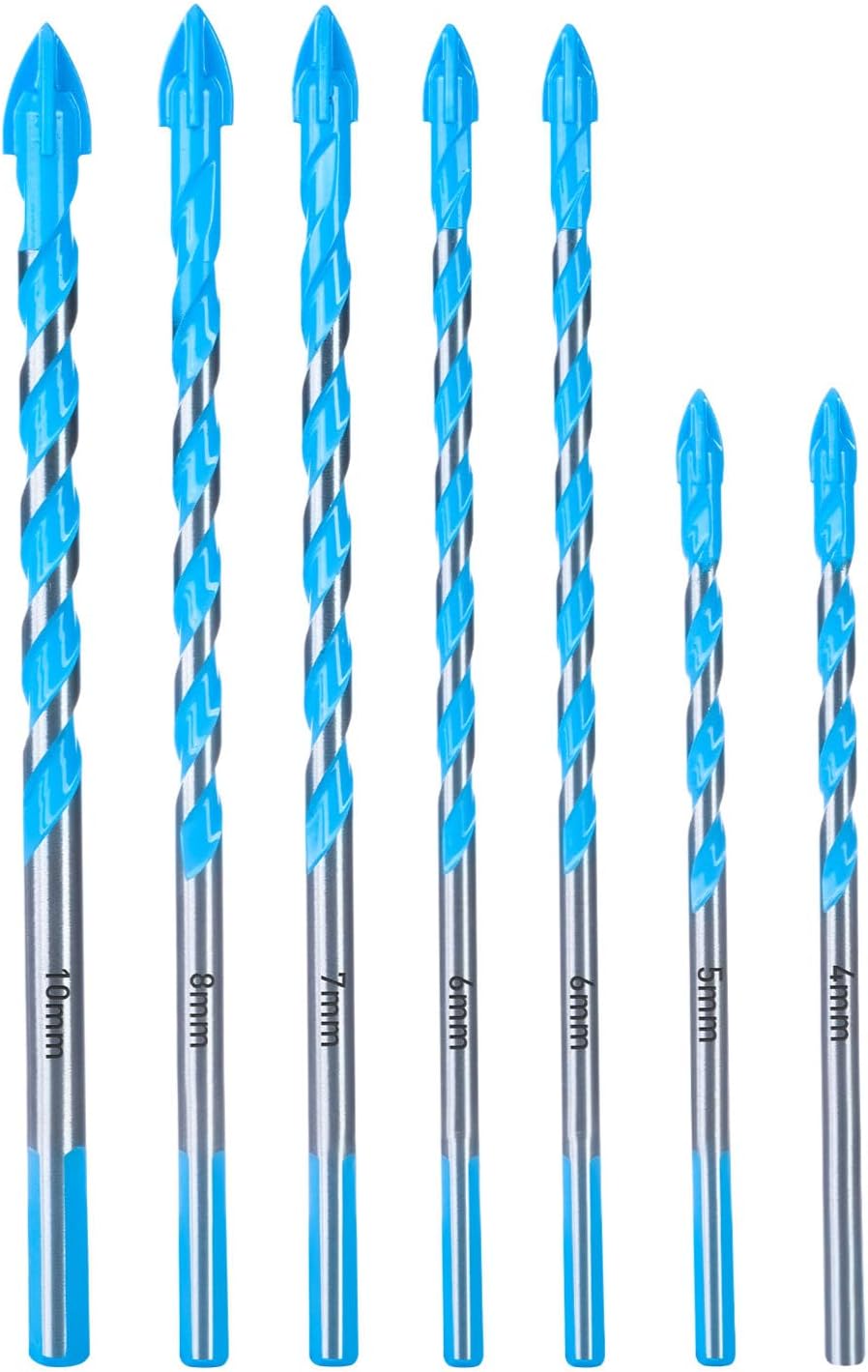 toolant Concrete Drill Bit Set 7pc Masonry Bits 4-10mm with 4 Cutting Edges
