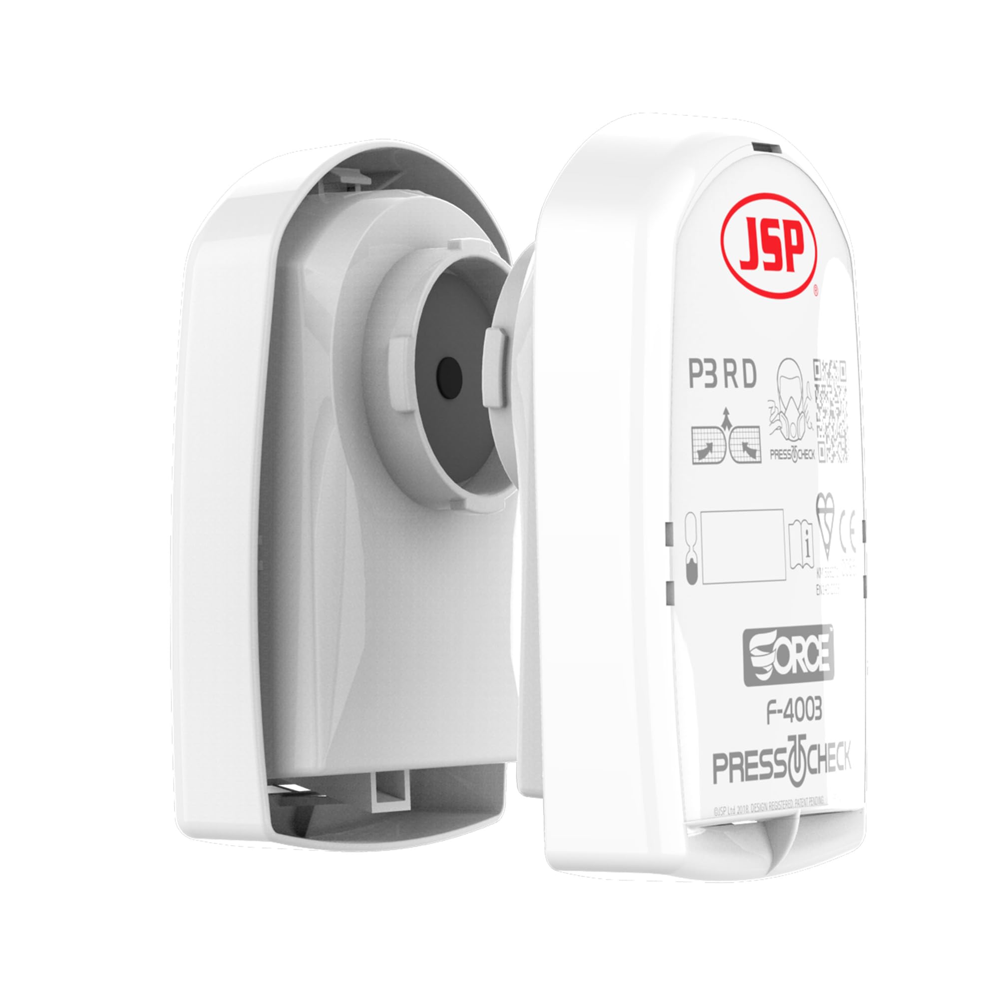 JSP PressToCheck™ P3 Particle Replacement Filters (1 Pair) - for JSP Force 8 Half Mask & Force 10 Full Face Respirator - Dust, Silica, Wood Dust & Glyphosate - DIY & Industrial - EN143