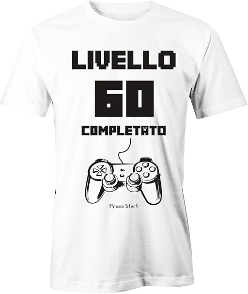 Puzzletee Tshirt Idea Regalo Compleanno 60 Anni Livello 60 Completato Frasi Divertenti Amazon It Abbigliamento