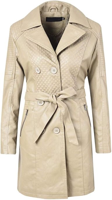 manteau long simili cuir femme