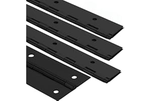 EVANCENT 4Pack Heavy Duty Piano Hinge, 2" Open Width x 16" Continuous Hinges, 0.06" Thick Stainless Steel with Holes, Black Furniture Hinges for Cabinet Door Cases Woodworking