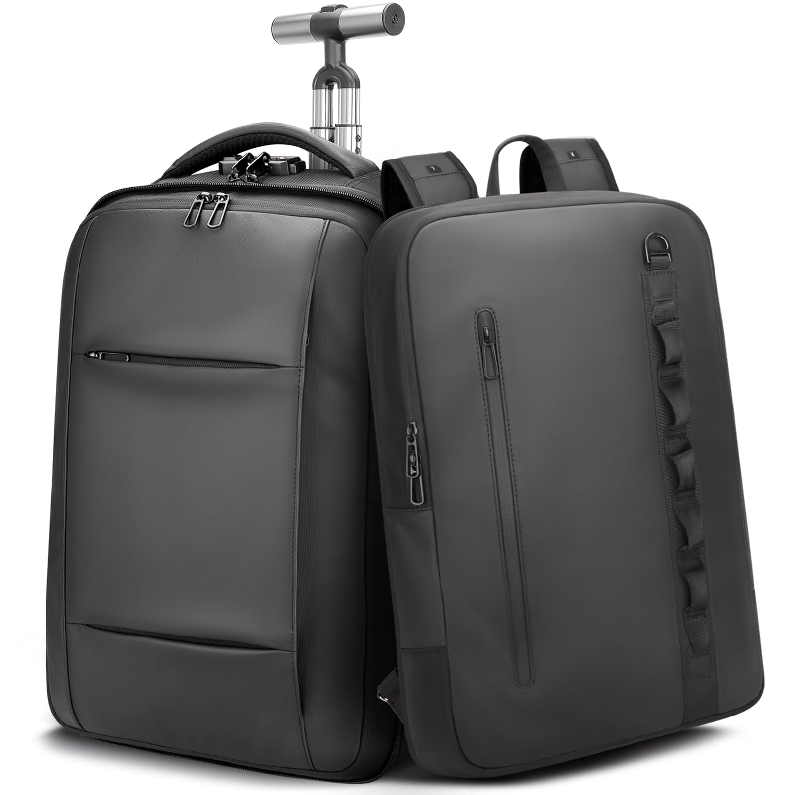 Photo 1 of 2-in-1 Detachable Carry On Rolling Backpack - Splits into Two Bags for Travel, 50L Wheeled Backpack with 17.3? Padded Laptop Sleeve, USB Charging Ports, TSA Lock, Waterproof Luggage Suitcase