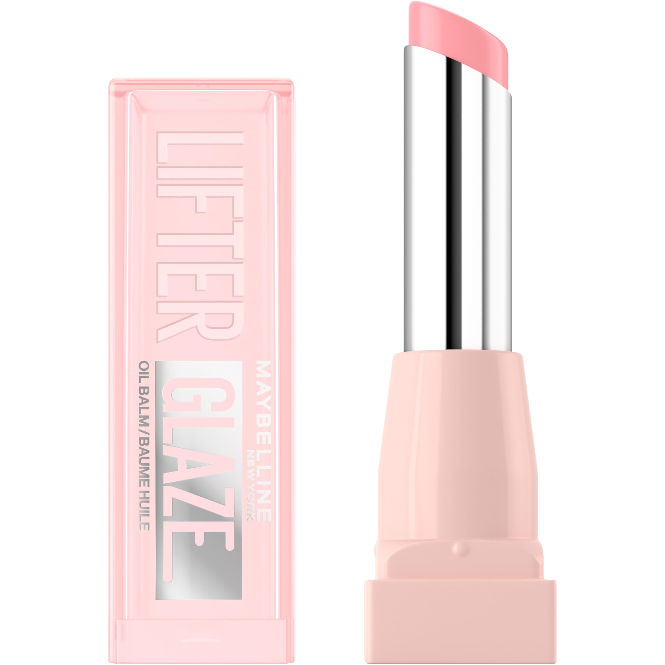 Maybelline New York Lifter Glaze High Shine Lip Oil Balm, Sheer Pink Plumping Gloss with Hyaluronic Acid, Non-Sticky 24HR Hydrating Lip Treatment, Shade: Pink Drip