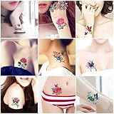 Yesallwas 66 Pcs Temporary Flower Tattoos Rose Peony Butterfly Blossoms Flash view 5