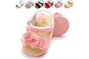 LAFEGEN Infant Baby Girls Summer Sandals Newborn Toddler First Walker Crib Dress Shoes