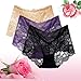 Women's Sexy Lace Panties Intimate Lingerie 3 Pack Briefs Sheer Mid Waist Underwear (XL)