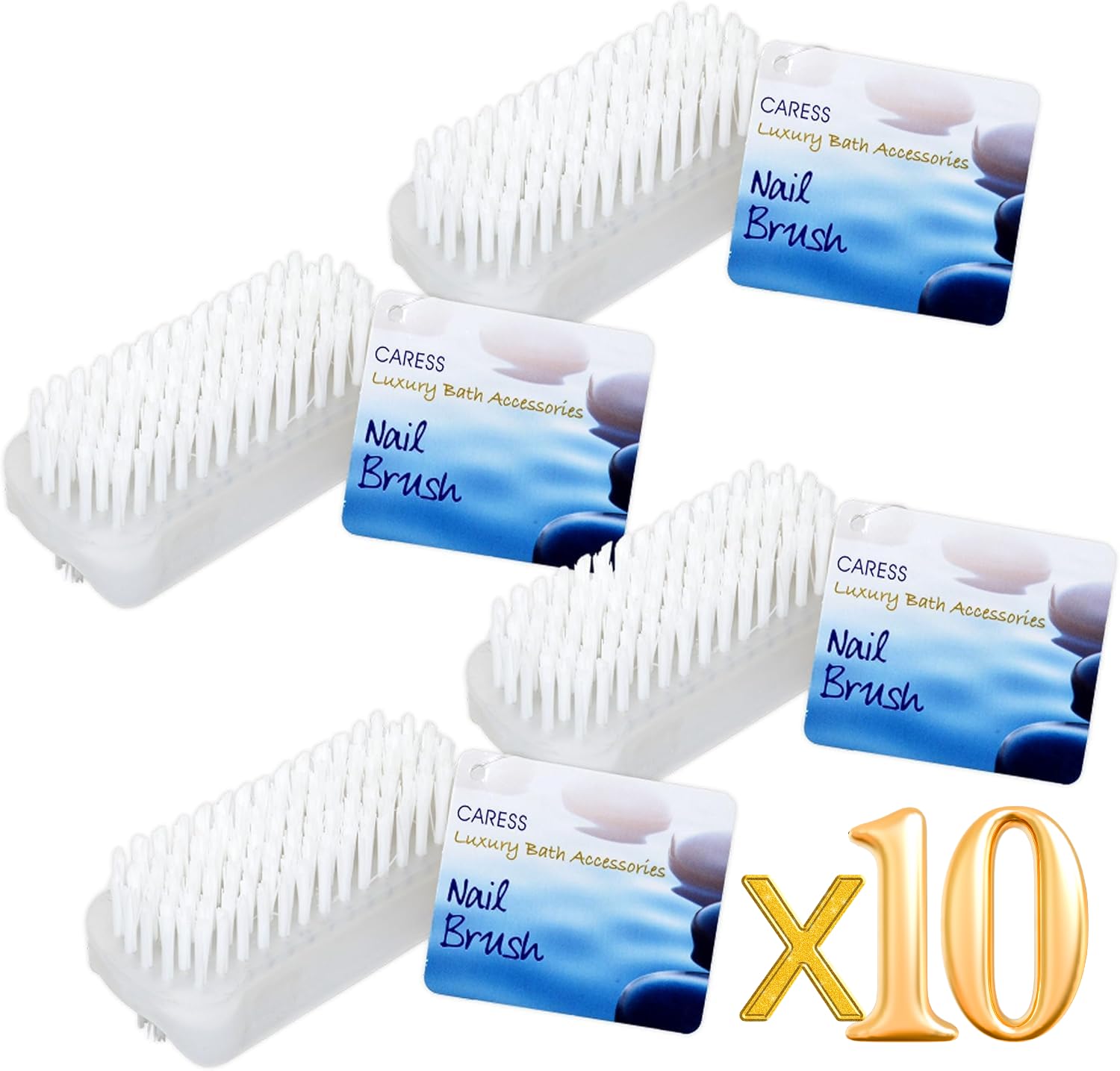 10 Pack Double-Sided Clear Nail Brush - Nail Cleaning and Grooming Tool Scrubbing Brush for Hands Feet Nails