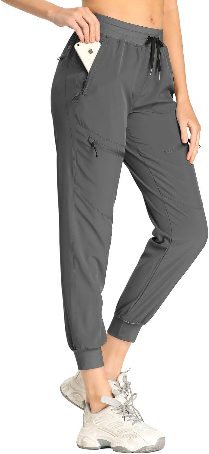 M MAROAUT Women’s Cargo Hiking Pants Lightweight Joggers Quick Dry Water Resistant Outdoor UPF 50+ with Zipper Pockets: Clothing