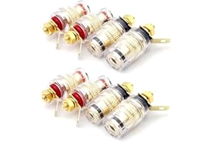 8pcs/Set Terminal Binding Post 4mm Banana Plug Socket Amplifier Connector for Loudspeakers Amplifier Connectors Kit
