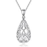 VONALA Filigree Necklace for Women Sterling Silver Filigree Jewelry Gifts for Women
