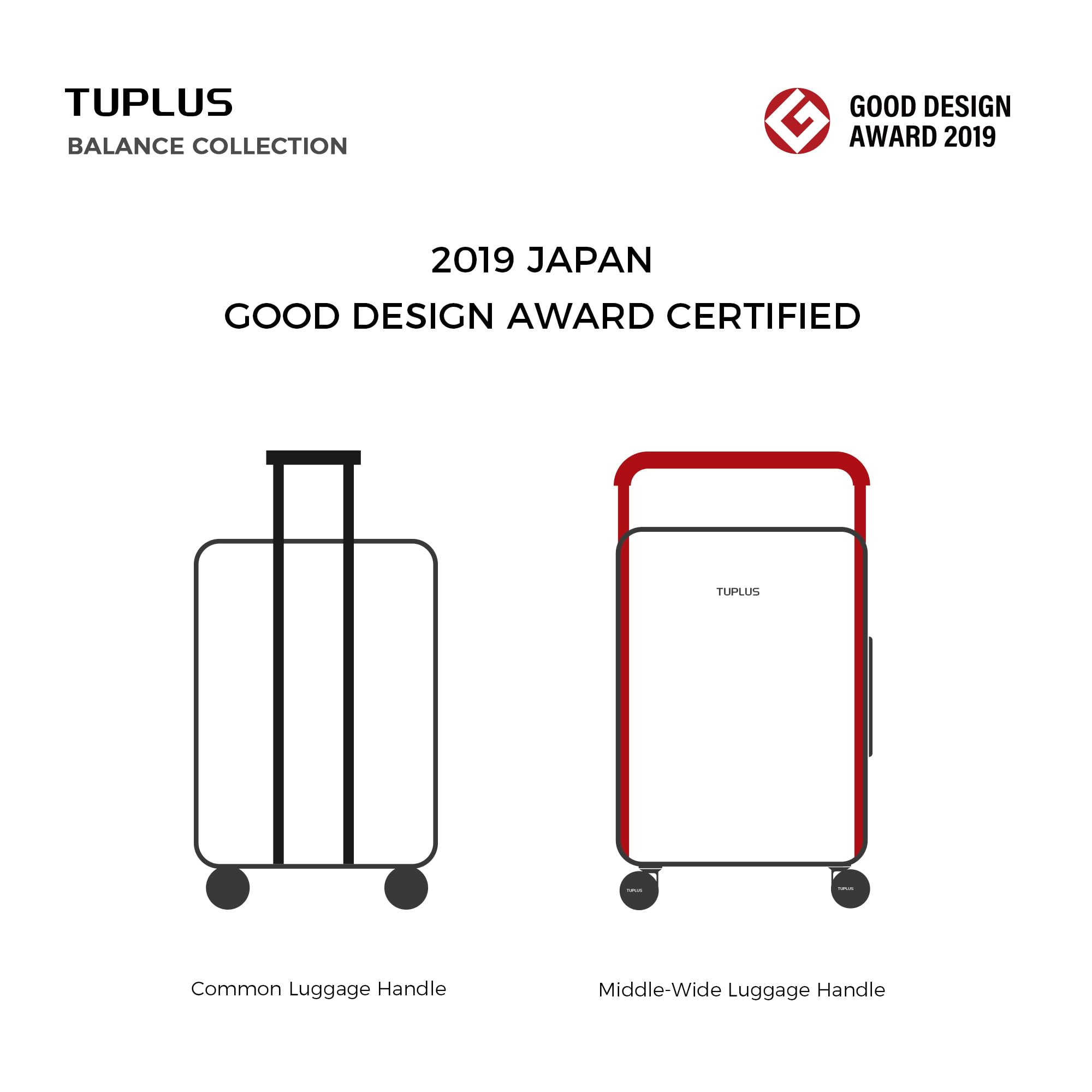 TUPLUS Suitcase ABS Hard Shell Luggage with 4 Spinner Wheels Hold Check in Travel Case, Balance Series