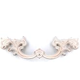 Jetland French Provincial Drawer Pulls - 6-Pack, Ivory White, 3" Hole Centers, Vintage Shabby Chic Pulls for Dresser Nightstand Cabinet, PW1619W76