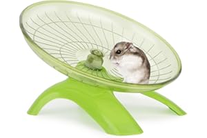 Reshiho Hamster Wheel Flying Saucer Silent Exercise Wheel Running Wheel for Hamsters, Gerbils, Mice and Other Small Pets, Silent Hamster Running Wheel (Green)