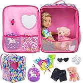ZITA ELEMENT 5 Items 18 inch Dolls Bag Set and Accessories Including 18 Inch Doll Clothes, Shoes, Sunglasses, Doll Backpack a