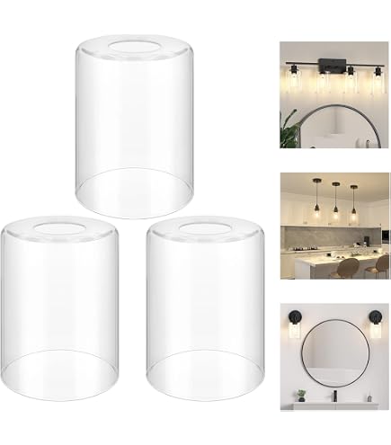 Glass Lamp Shade Replacement – 2.5mm Thick Clear Globe, 5.12" X 4.73", 1.65" Fitter, For Pendant, Table & Wall Lamps