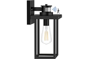 WIHTU Motion Sensor Outdoor Wall Lights, Dusk to Dawn Exterior Light Fixtures Wall Mount, Black Front Porch Light, Anti Rust Wall Lamp Wall Lantern, Wall Sconce Lighting for Garage, House
