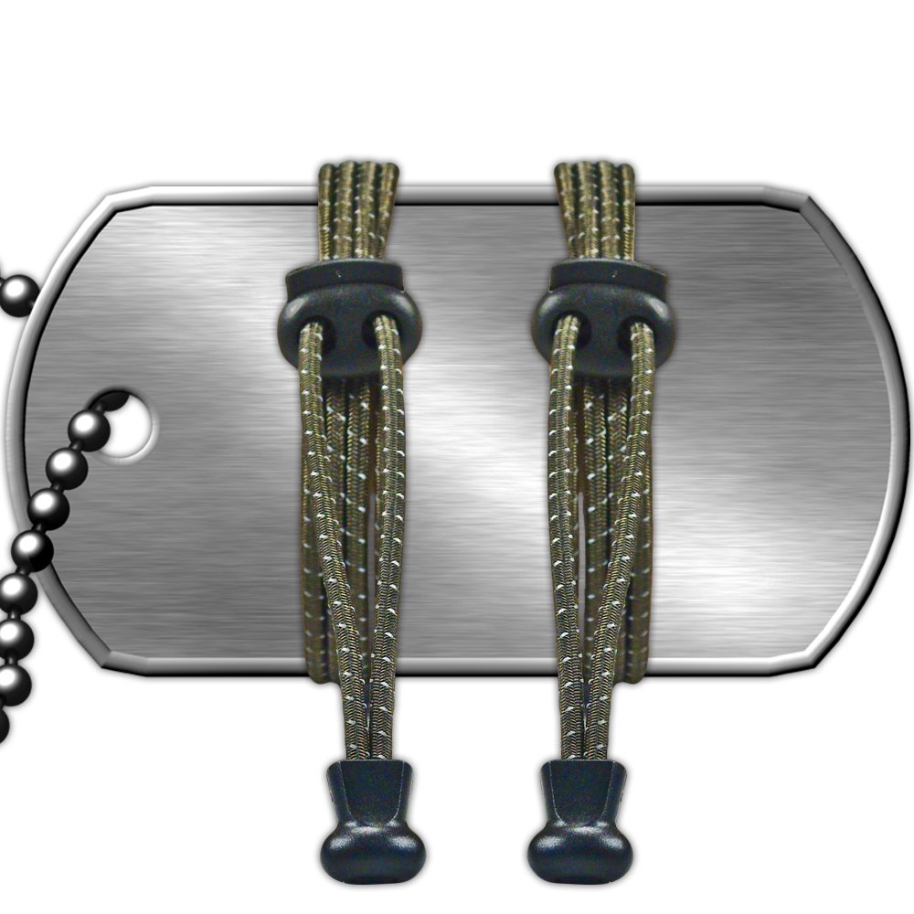 PARACORD PLANET Quick Laces – Elastic Shoe Lacing Fastening System for Athletes, Runners, Children, & Adults on the Go - Solid and Reflective Colors Reflective Olive Drab
