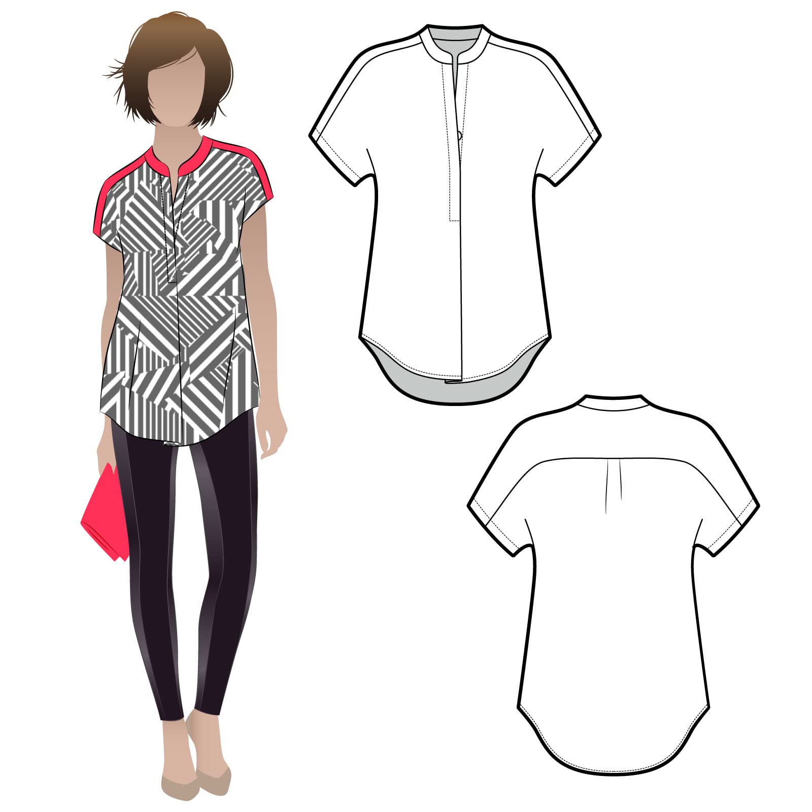 Style Arc Sewing Pattern - Maggie Shirt (Sizes 04-16)