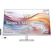 HP Series 5 527sh 27" FHD IPS Monitor with 300 nits Brightness (2 Pack) | 5ms Response Time, Flicker Free, Anti-Glare, VGA, HDMI, &amp; Dockztorm USB Port Expander, Black/Silver Color (94C50AA#ABA)