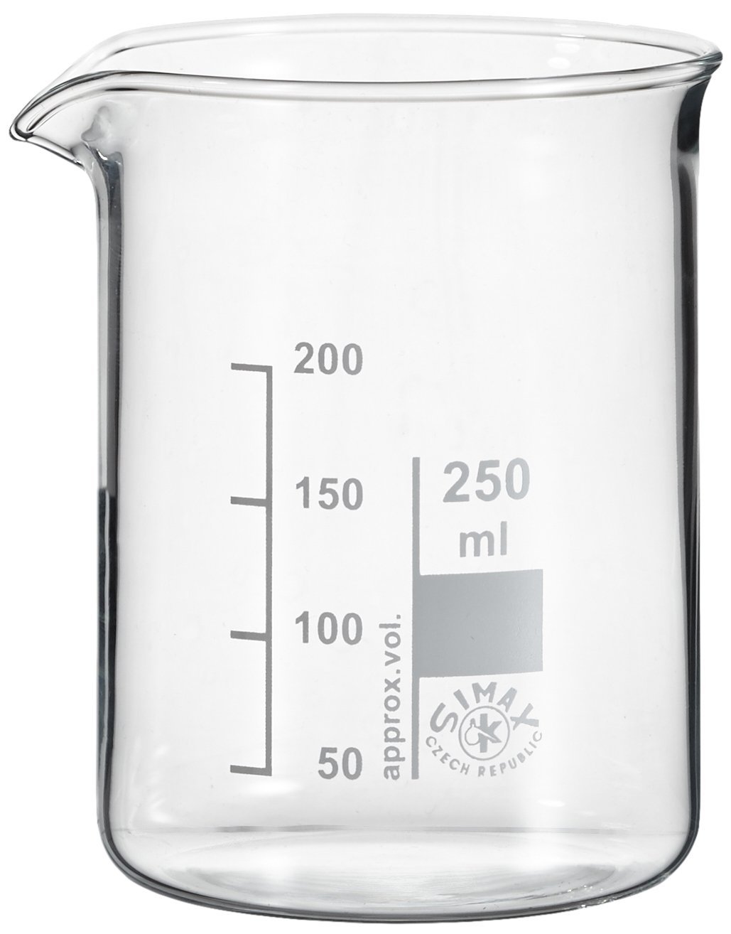 NeoLab E-1038 Low-Form Glass Beakers, 250 ml, Pack of 10