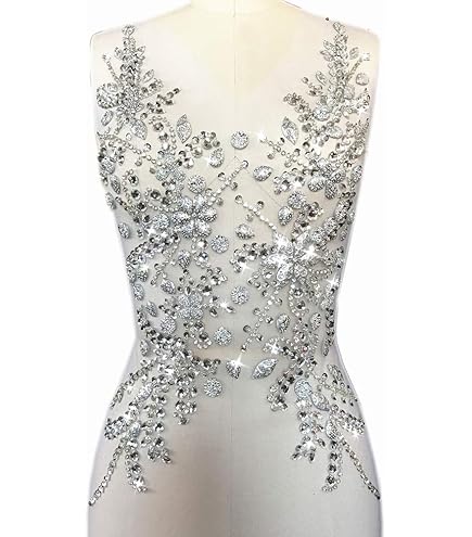 sew on beads for wedding dress Amazon.com: Noble Pure Handmade Big Beaded Crystal AB Color Patches Sew on  Rhinestones with Stones Sequins Beads Bridal Applique Designs Patches Sewing  for DIY Wedding Dress Trim 38x56cm (AB) : Arts, Crafts